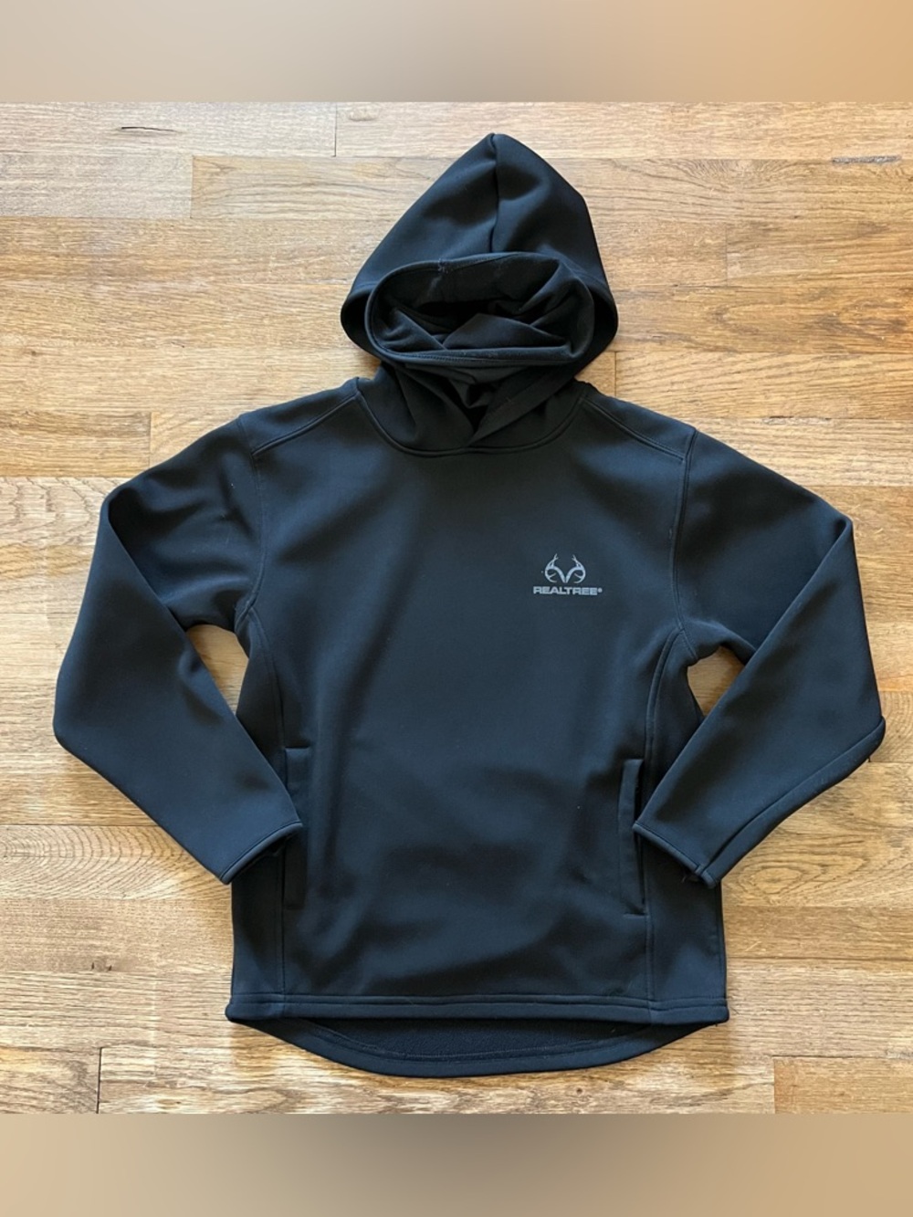 Realtree Black Pullover Hoodie Medium Boys 8 Sweater Gaiter